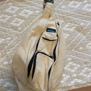 KAVU Beige Sling Bag with Black Accents